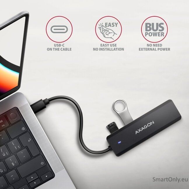 AXAGON Travel four-port USB-C 5Gbps hub | HUE-C1C 2
