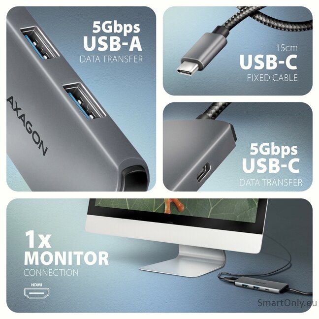 AXAGON USB-C 5Gbps 5in1 8K Hub | HMC-5H8K 2 AXAGON USB-C 5Gbps 5in1 8K Hub | HMC-5H8K 2