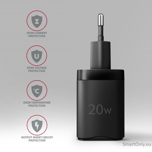 AXAGON Wallcharger 2x port (USB-A + USB-C), 20W | ACU-PQ20 4