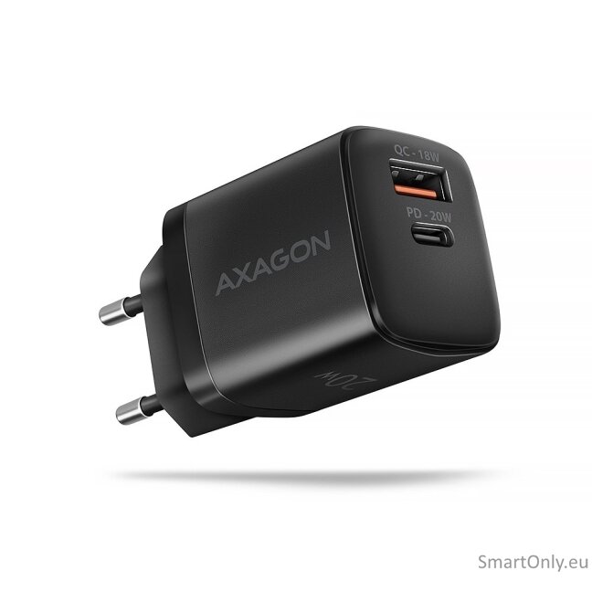 AXAGON Wallcharger 2x port (USB-A + USB-C), 20W | ACU-PQ20 AXAGON Wallcharger 2x port (USB-A + USB-C), 20W | ACU-PQ20