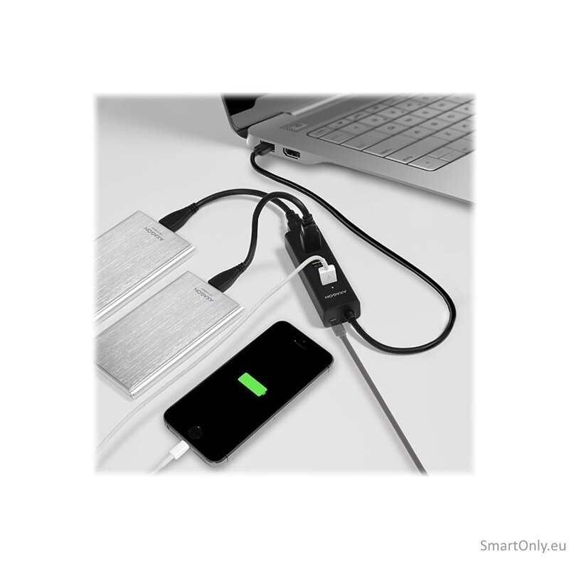 AXAGON Four-port USB 3.0 hub with fast charging and power support | HUE-S2B 12 AXAGON Four-port USB 3.0 hub with fast charging and power support | HUE-S2B 12