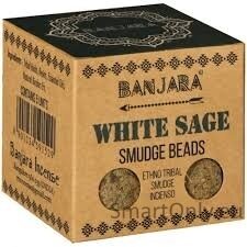 Banjara smilkalų karoliukai – White Sage 1