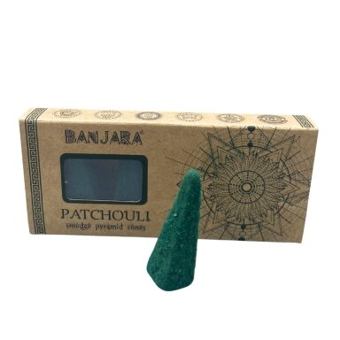 Banjara Smudge Piramidės formos kūgeliai smilkinimui  - Patchouli