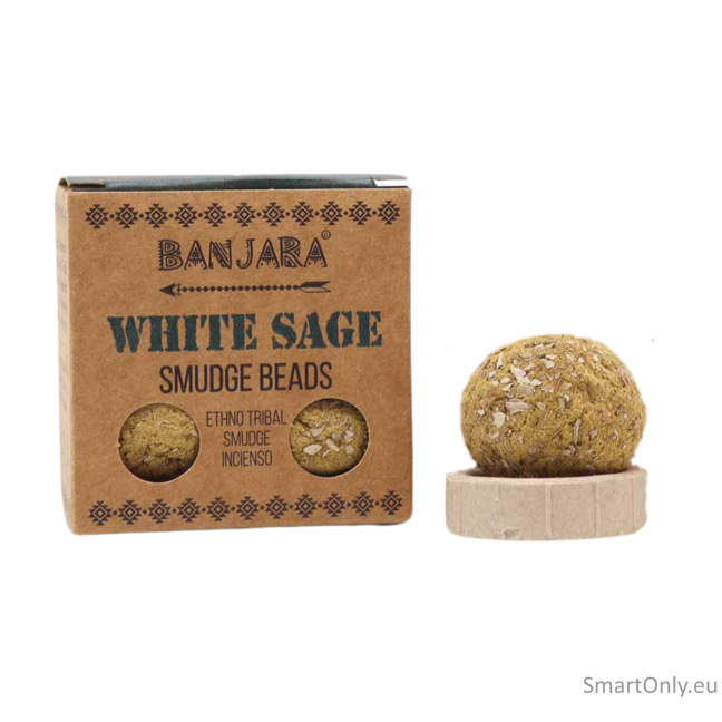 Banjara smilkalų karoliukai – White Sage Banjara smilkalų karoliukai – White Sage