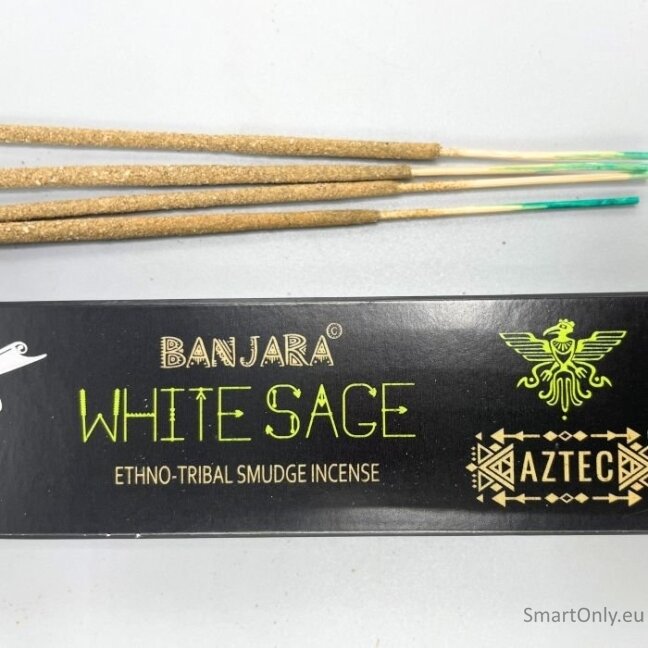 Banjara Tribal smilkalų lazdelės - White Sage 1 Banjara Tribal smilkalų lazdelės - White Sage 1