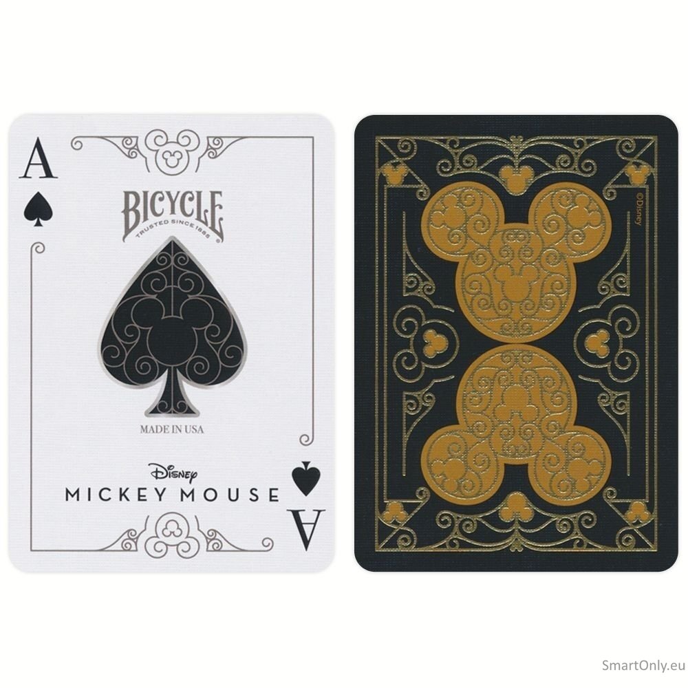 Bicycle Disney Mickey Mouse kortos (juodos ir auksinės) 10 Bicycle Disney Mickey Mouse kortos (juodos ir auksinės) 10