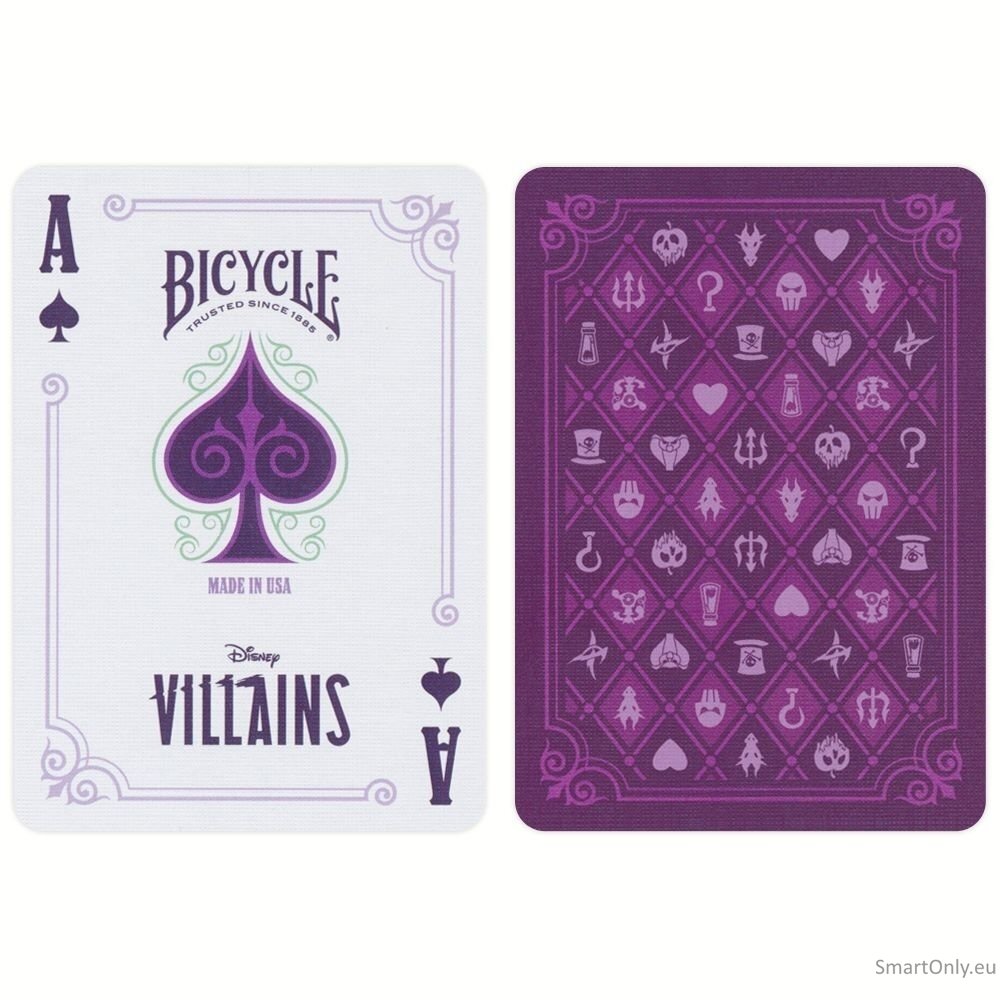 Bicycle Disney Villains žaidimo kortos (violetinės) 1 Bicycle Disney Villains žaidimo kortos (violetinės) 1