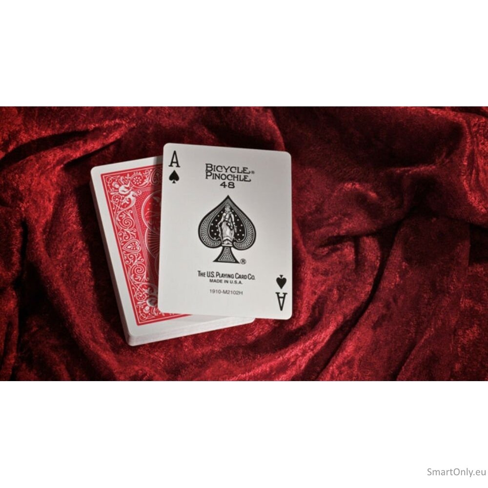Bicycle Pinochle Standard kortos (Raudonos) 2 Bicycle Pinochle Standard kortos (Raudonos) 2