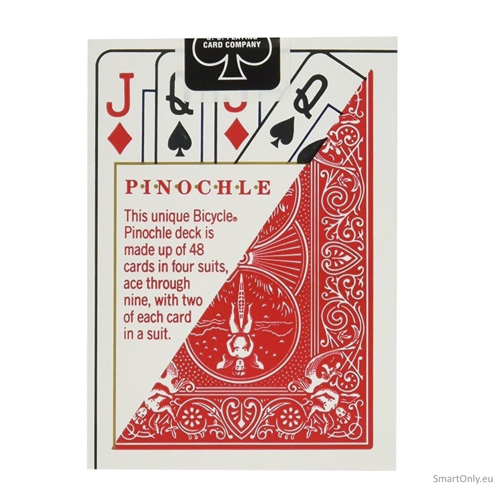 Bicycle Pinochle Standard kortos (Raudonos) 4 Bicycle Pinochle Standard kortos (Raudonos) 4