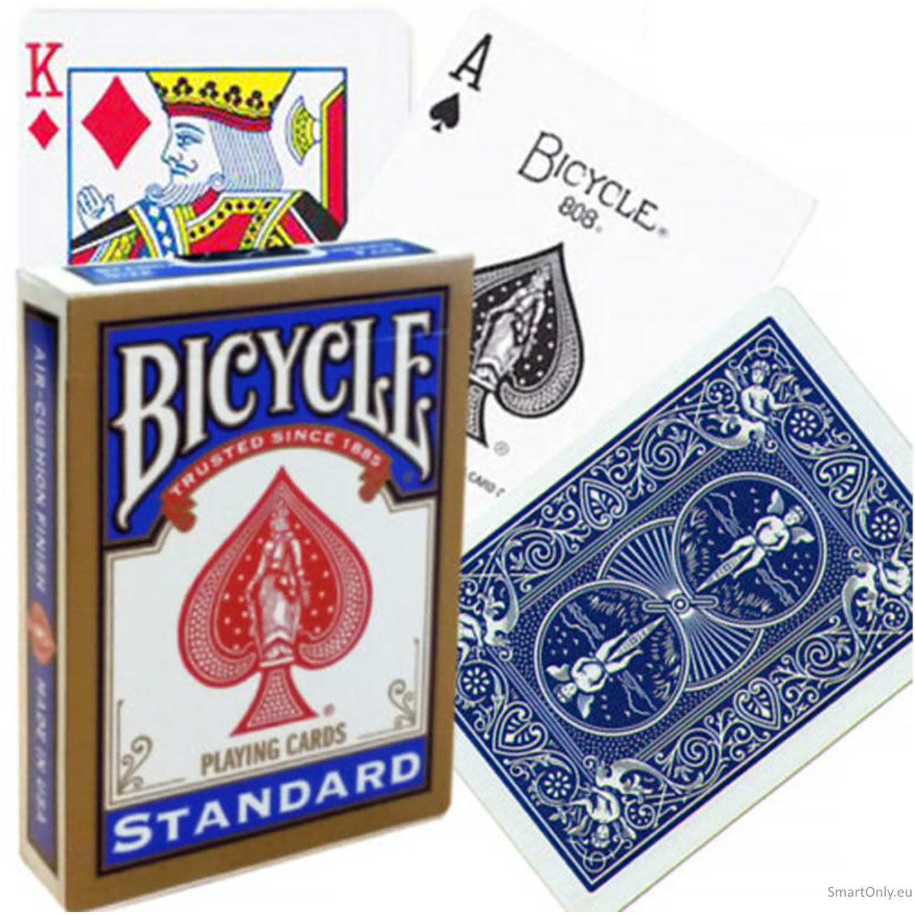 Bicycle Rider Standard pokerio kortos auksiniu apvadu (Mėlynos) Bicycle Rider Standard pokerio kortos auksiniu apvadu (Mėlynos)
