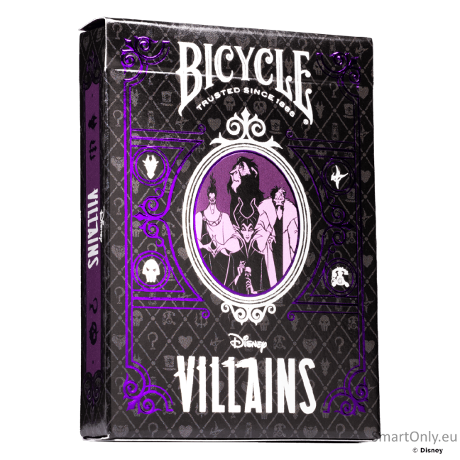 Bicycle Disney Villains žaidimo kortos (violetinės) 8