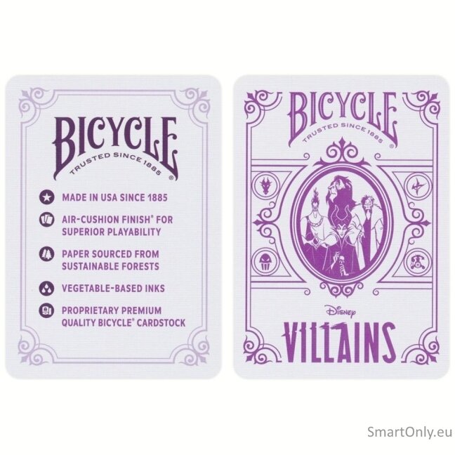 Bicycle Disney Villains žaidimo kortos (violetinės) 3 Bicycle Disney Villains žaidimo kortos (violetinės) 3