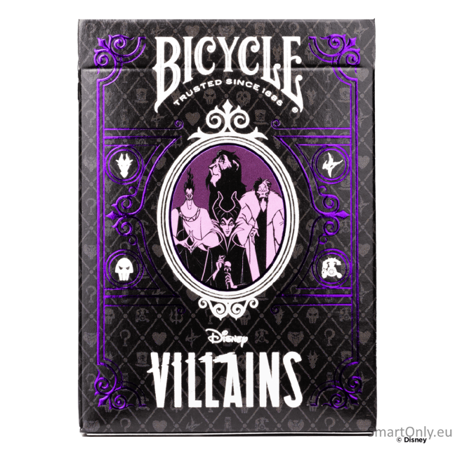 Bicycle Disney Villains žaidimo kortos (violetinės) 11