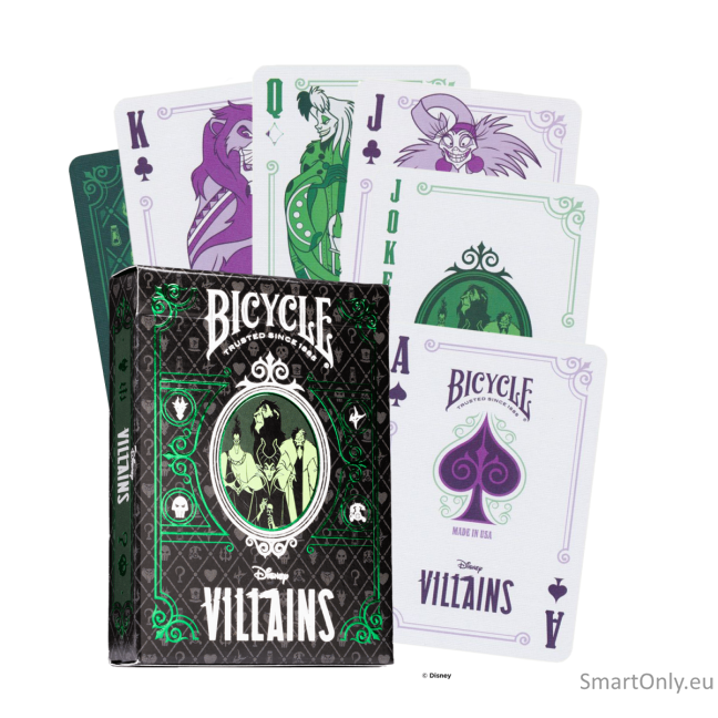 Bicycle Disney Villains žaidimo kortos (žalios) Bicycle Disney Villains žaidimo kortos (žalios)