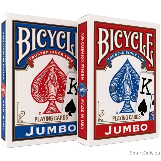 Bicycle Jumbo Blister Pack 2 kortų kaladės (Mėlynos ir raudonos) 3 Bicycle Jumbo Blister Pack 2 kortų kaladės (Mėlynos ir raudonos) 3