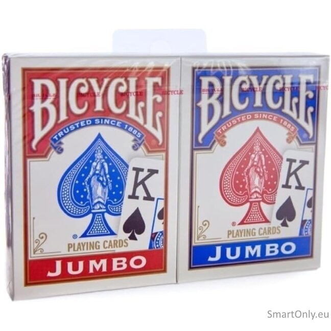 Bicycle Jumbo Blister Pack 2 kortų kaladės (Mėlynos ir raudonos) 5