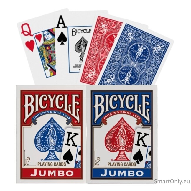 Bicycle Jumbo Blister Pack 2 kortų kaladės (Mėlynos ir raudonos) Bicycle Jumbo Blister Pack 2 kortų kaladės (Mėlynos ir raudonos)