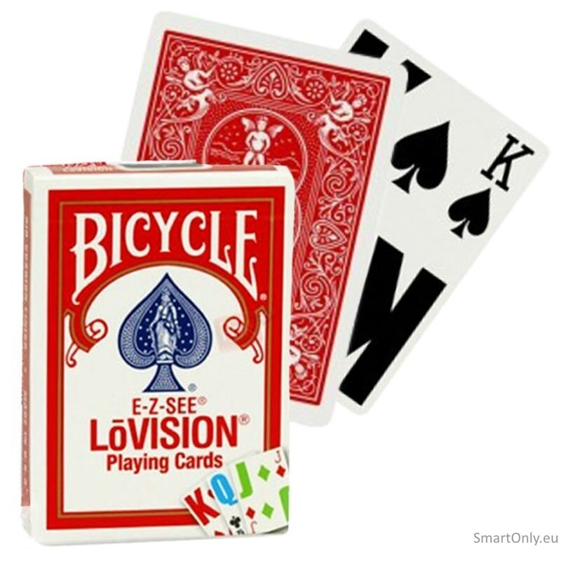 Bicycle E-Z-SEE LoVision kortos (Raudonos) Bicycle E-Z-SEE LoVision kortos (Raudonos)