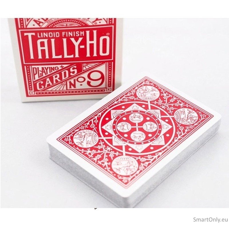Bicycle Tally-Ho Fan back kortos (Raudonos) 3 Bicycle Tally-Ho Fan back kortos (Raudonos) 3