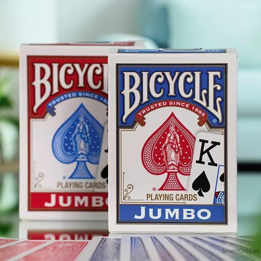 Bicycle Jumbo Blister Pack 2 kortų kaladės (Mėlynos ir raudonos) 1 Bicycle Jumbo Blister Pack 2 kortų kaladės (Mėlynos ir raudonos) 1