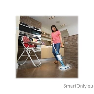 BLACK & DECKER Steam cleaner | FSMH1321-QS | Power 1300 W | Steam pressure 2.5 bar | Water tank capacity 0.5 L | White/Aqua