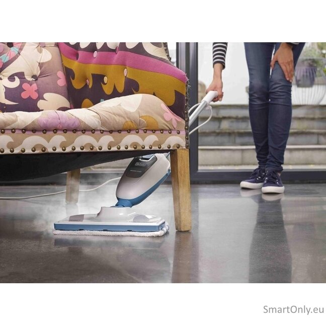BLACK & DECKER Steam mop | FSM13E1-QS | Power 1300 W | Water tank capacity 0.38 L | White 3 BLACK & DECKER Steam mop | FSM13E1-QS | Power 1300 W | Water tank capacity 0.38 L | White 3