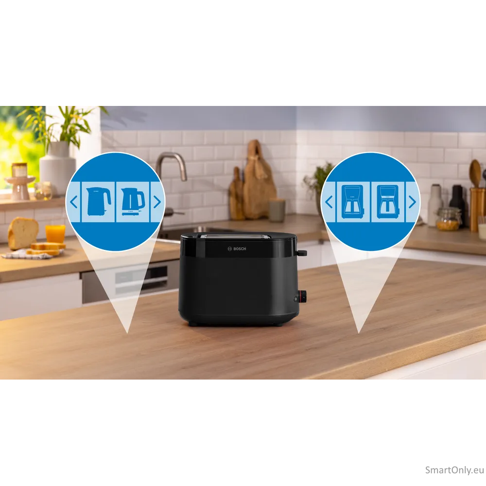 Bosch Compact Toaster | TAT2M123 MyMoment | Power 950 W | Number of slots 2 | Housing material Plastic | Black 2 Bosch Compact Toaster | TAT2M123 MyMoment | Power 950 W | Number of slots 2 | Housing material Plastic | Black 2