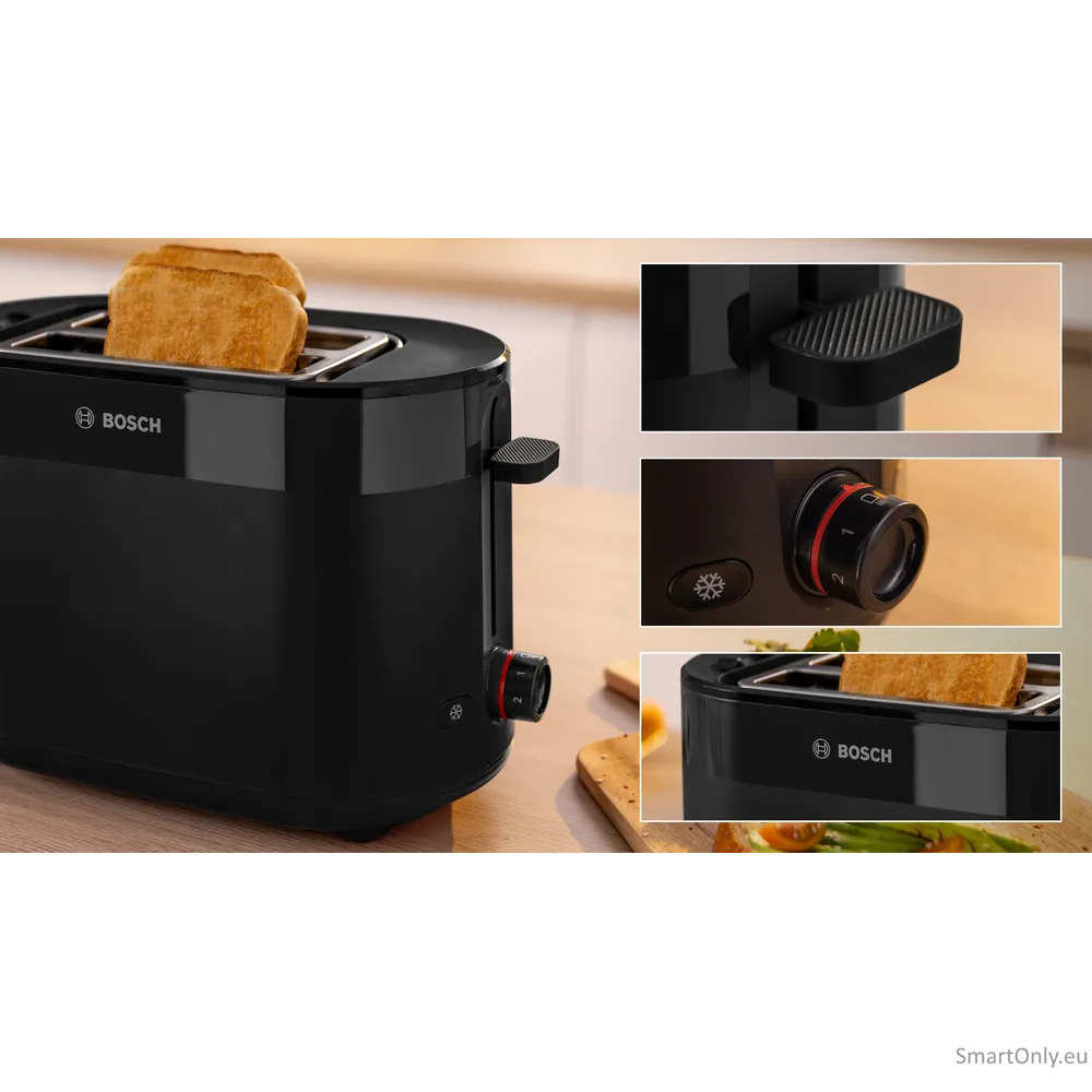 Bosch Compact Toaster | TAT2M123 MyMoment | Power 950 W | Number of slots 2 | Housing material Plastic | Black 3 Bosch Compact Toaster | TAT2M123 MyMoment | Power 950 W | Number of slots 2 | Housing material Plastic | Black 3