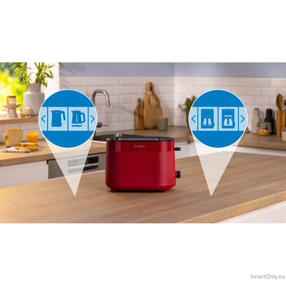 Bosch Compact Toaster | TAT2M124 MyMoment | Power 950 W | Number of slots 2 | Housing material Plastic | Red 1
