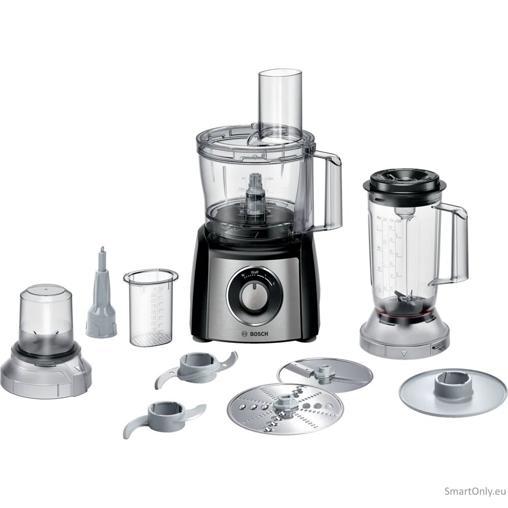 Bosch | Food Processor MultiTalent 3 Plus | MCM3PM386 | 900 W | Number of speeds 2 | Bowl capacity 2.3 L | Black/Stainless steel Bosch | Food Processor MultiTalent 3 Plus | MCM3PM386 | 900 W | Number of speeds 2 | Bowl capacity 2.3 L | Black/Stainless steel