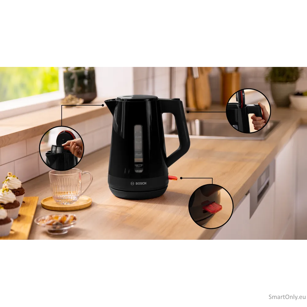 Bosch Kettle | TWK1M123 | Electric | 2400 W | 1.7 L | Plastic | 360° rotational base | Black 1