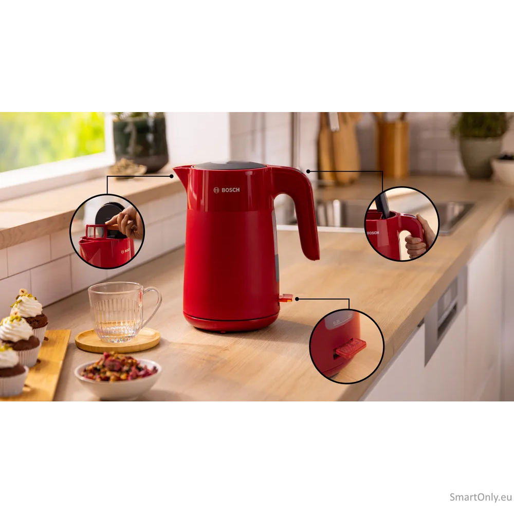 Bosch Kettle | TWK2M164 MyMoment | Electric | 2400 W | 1.7 L | Plastic | 360° rotational base | Red 2