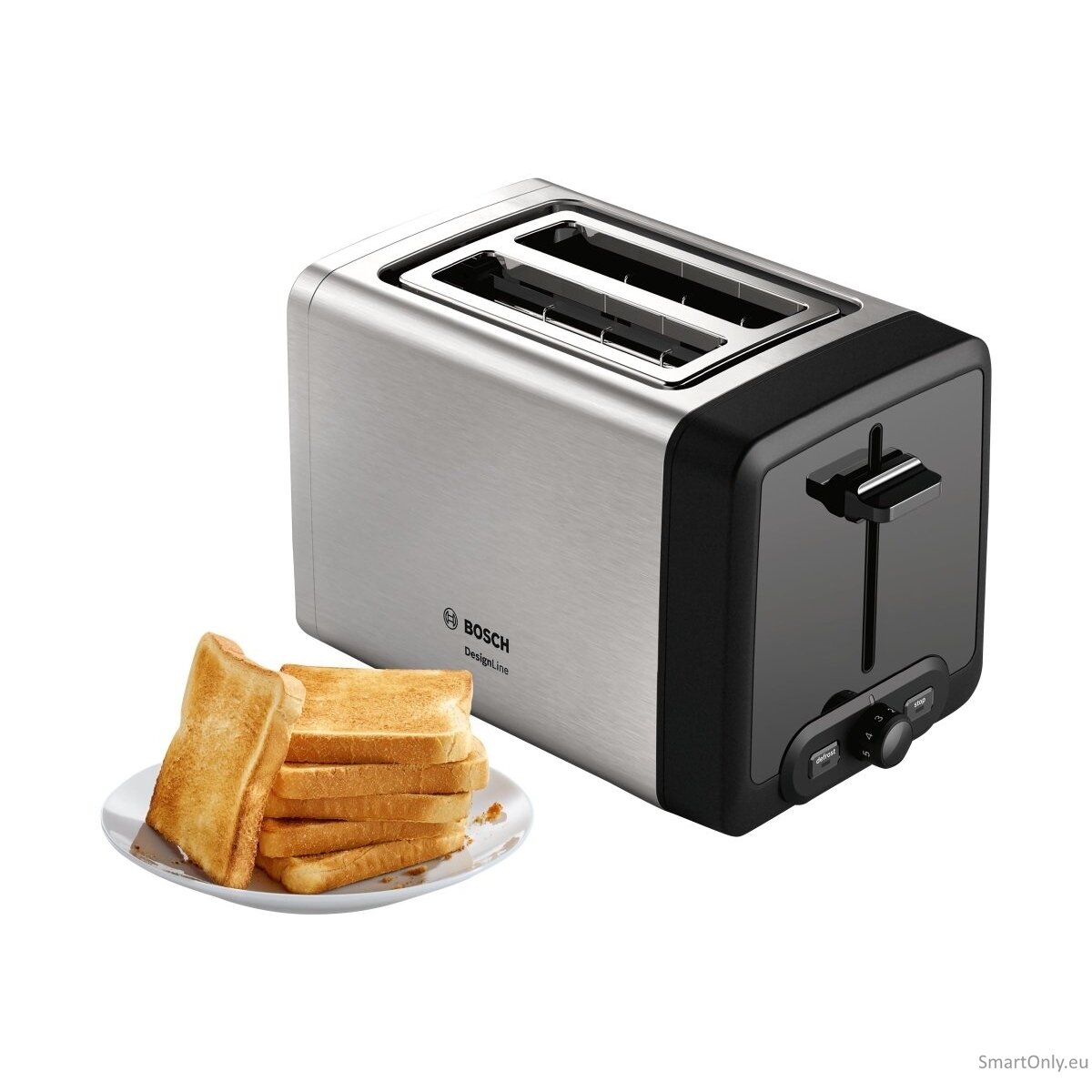 Bosch DesignLine Toaster TAT4P420 Power 970 W Number of slots 2 Housing material Stainless Steel Stainless steel/Black 10 Bosch DesignLine Toaster TAT4P420 Power 970 W Number of slots 2 Housing material Stainless Steel Stainless steel/Black 10