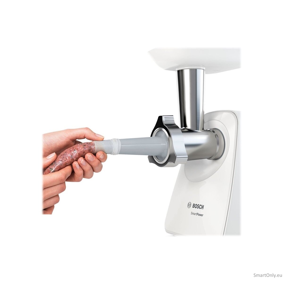 Bosch | Meat mincer SmartPower | MFW2510W | White | 350 W | Number of speeds 1 | 2 Discs: 3.8 and 8 mm; Sausage filler accessory. 5 Bosch | Meat mincer SmartPower | MFW2510W | White | 350 W | Number of speeds 1 | 2 Discs: 3.8 and 8 mm; Sausage filler accessory. 5