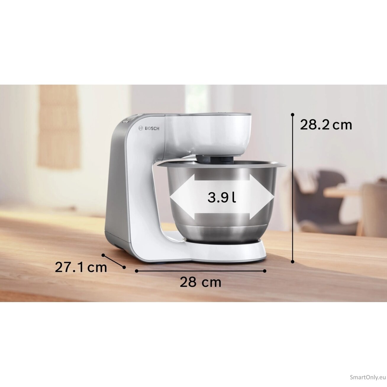 Bosch MUM58200 Kitchen Machine, 1000W, 7 speeds, 3,9L stainless steel mixing bowl, White 3 Bosch MUM58200 Kitchen Machine, 1000W, 7 speeds, 3,9L stainless steel mixing bowl, White 3