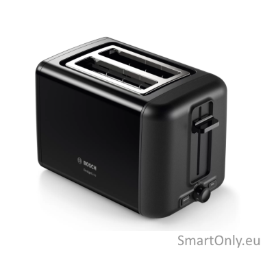 Bosch DesignLine Toaster TAT3P423 Power 970 W Number of slots 2 Housing material Stainless steel Black Bosch DesignLine Toaster TAT3P423 Power 970 W Number of slots 2 Housing material Stainless steel Black
