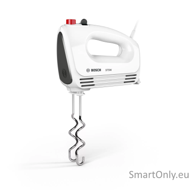Bosch | Hand Mixer | MFQ22100 CleverMixx | Hand Mixer | 375 W | Number of speeds 4 | Turbo mode | White/Dark Grey Bosch | Hand Mixer | MFQ22100 CleverMixx | Hand Mixer | 375 W | Number of speeds 4 | Turbo mode | White/Dark Grey