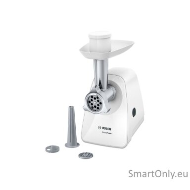 Bosch | Meat mincer SmartPower | MFW2510W | White | 350 W | Number of speeds 1 | 2 Discs: 3.8 and 8 mm; Sausage filler accessory.