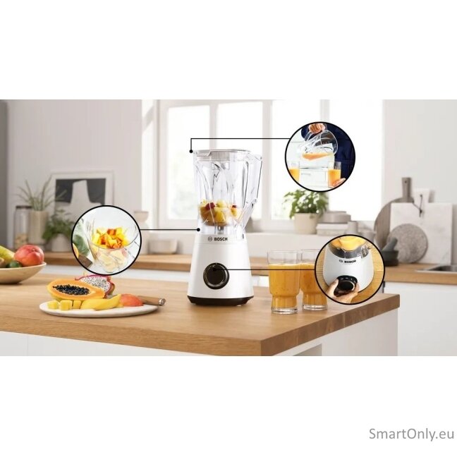 Bosch Blender | MMB6141W VitaPower Series 4 | Tabletop | 1200 W | Jar material Tritan | Jar capacity 1.5 L | White 1 Bosch Blender | MMB6141W VitaPower Series 4 | Tabletop | 1200 W | Jar material Tritan | Jar capacity 1.5 L | White 1