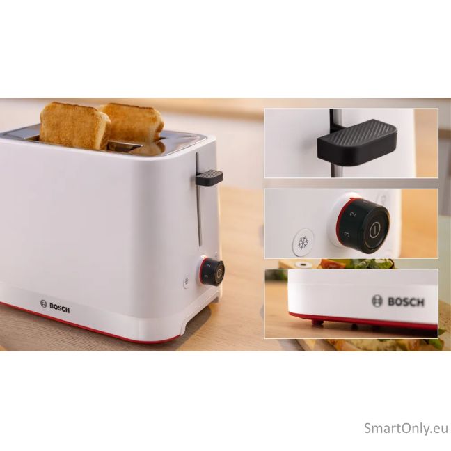 Bosch Compact Toaster | TAT3M121 MyMoment | Number of slots 2 | Housing material Plastic | White 3 Bosch Compact Toaster | TAT3M121 MyMoment | Number of slots 2 | Housing material Plastic | White 3