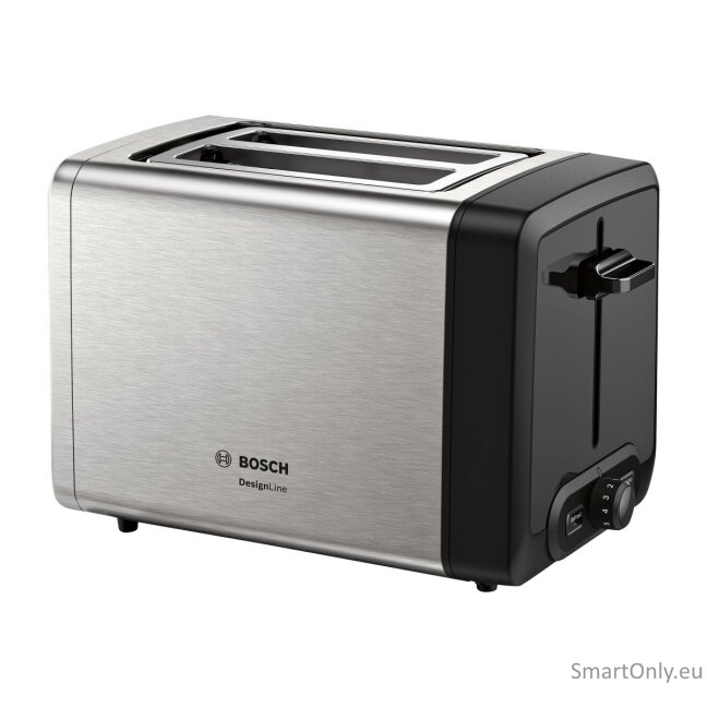Bosch DesignLine Toaster TAT4P420 Power 970 W Number of slots 2 Housing material Stainless Steel Stainless steel/Black 4 Bosch DesignLine Toaster TAT4P420 Power 970 W Number of slots 2 Housing material Stainless Steel Stainless steel/Black 4