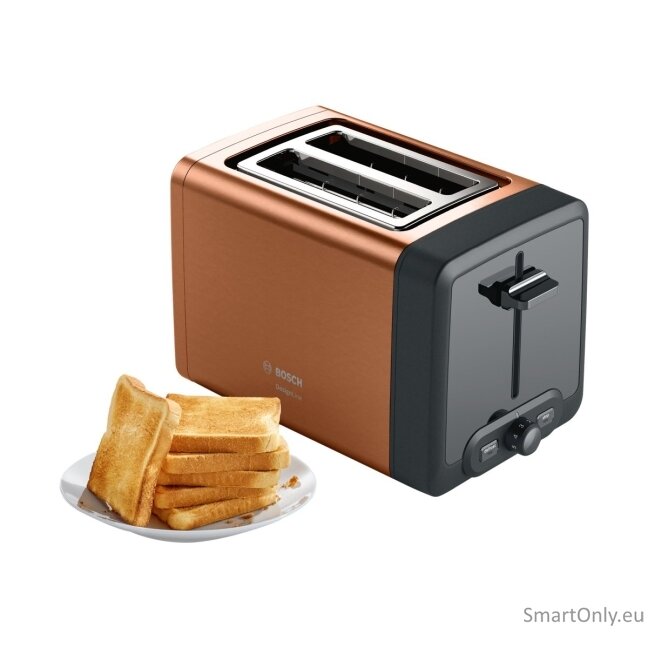 Bosch DesignLine Toaster TAT4P429 Power 970 W Number of slots 2 Housing material Stainless Steel Copper/Black 6 Bosch DesignLine Toaster TAT4P429 Power 970 W Number of slots 2 Housing material Stainless Steel Copper/Black 6