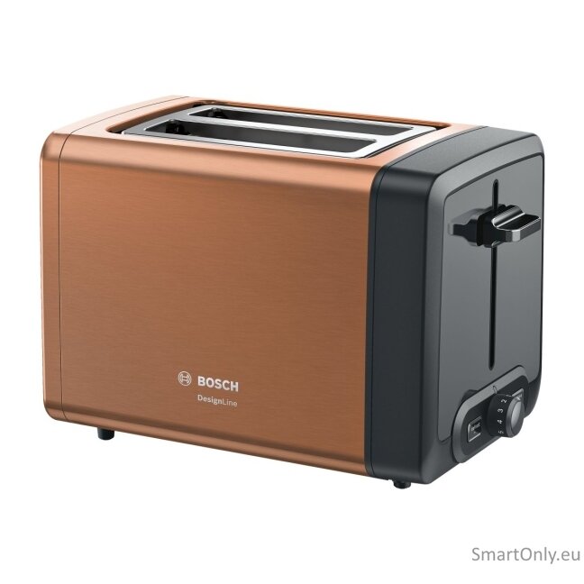 Bosch DesignLine Toaster TAT4P429 Power 970 W Number of slots 2 Housing material Stainless Steel Copper/Black 7 Bosch DesignLine Toaster TAT4P429 Power 970 W Number of slots 2 Housing material Stainless Steel Copper/Black 7