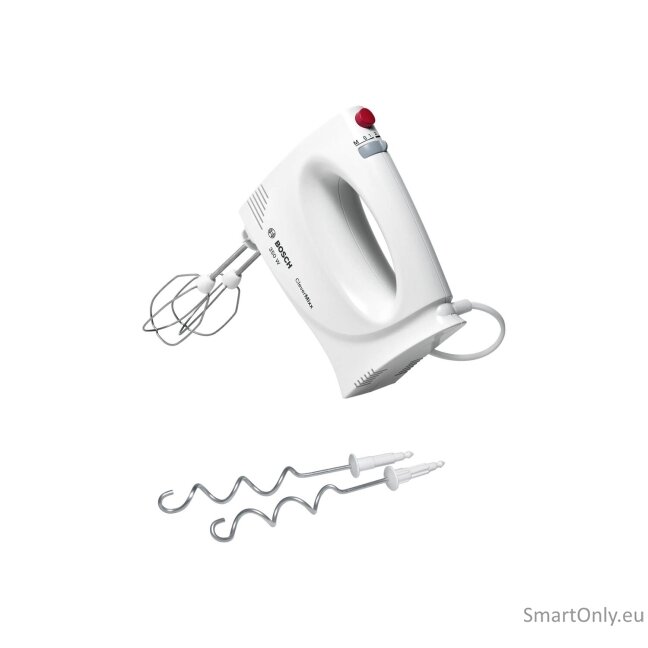 Bosch Hand Mixer MFQ3030 Hand Mixer 350 W Number of speeds 4 Stainless steel/Plastic Turbo mode White 6 Bosch Hand Mixer MFQ3030 Hand Mixer 350 W Number of speeds 4 Stainless steel/Plastic Turbo mode White 6