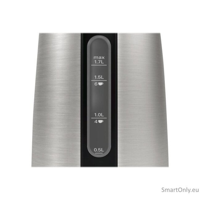 Bosch Kettle DesignLine TWK3P420 Electric 2400 W 1.7 L Stainless steel 360° rotational base Stainless steel/Black 10 Bosch Kettle DesignLine TWK3P420 Electric 2400 W 1.7 L Stainless steel 360° rotational base Stainless steel/Black 10