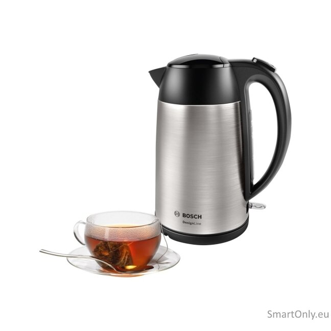 Bosch Kettle DesignLine TWK3P420  Electric 2400 W 1.7 L Stainless steel 360° rotational base Stainless steel/Black 4