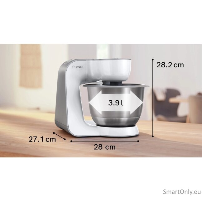 Bosch MUM58200 Kitchen Machine, 1000W, 7 speeds, 3,9L stainless steel mixing bowl, White 3