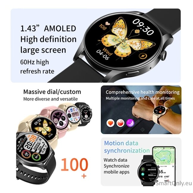 BOZLUN B55S AMOLED Smart Watch Black 5