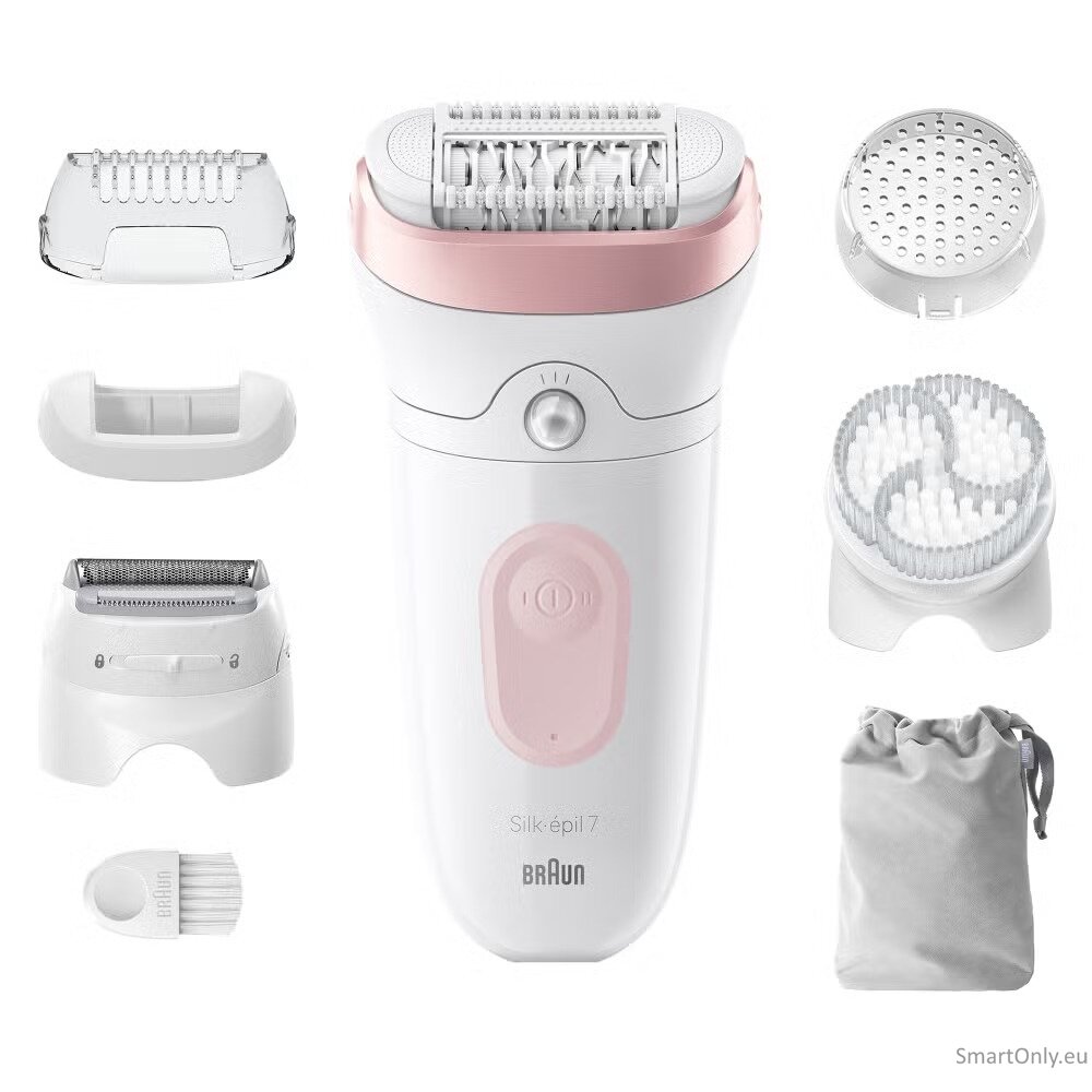Braun | Epilator | Silk-épil Series 7 7-060 | Operating time (max) 40 min | Number of power levels 1 | Wet & Dry | White/Pink Braun | Epilator | Silk-épil Series 7 7-060 | Operating time (max) 40 min | Number of power levels 1 | Wet & Dry | White/Pink