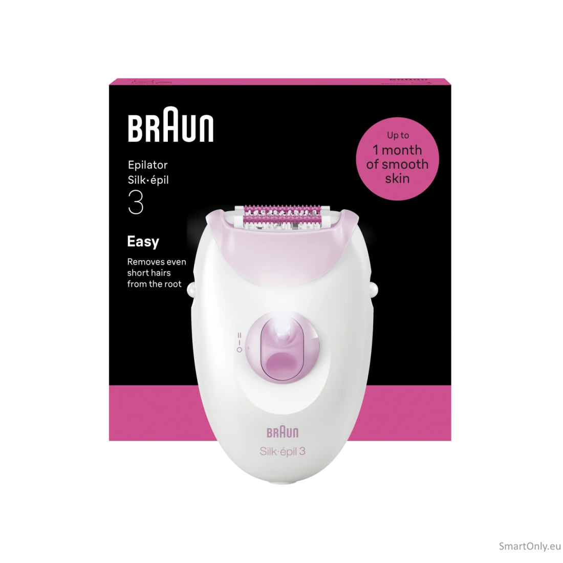Braun Epilator | SE3-000 Silk épil 3 | Number of power levels 2 | White/Purple 1 Braun Epilator | SE3-000 Silk épil 3 | Number of power levels 2 | White/Purple 1